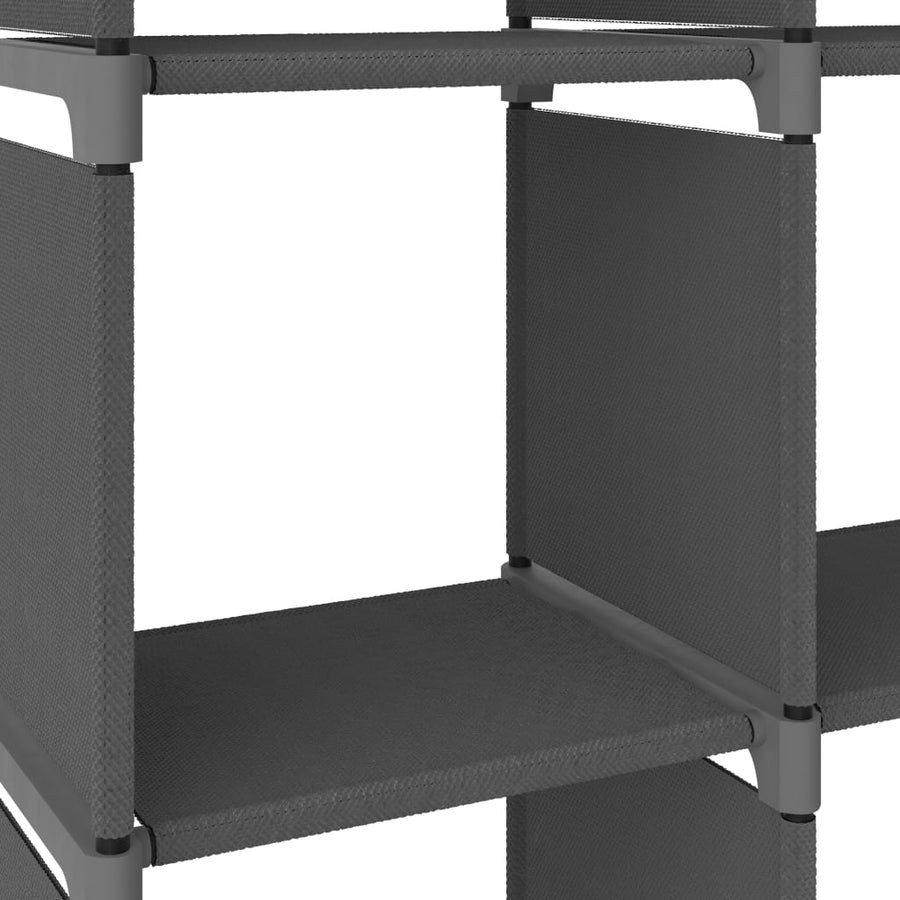 Kast Met 2 Vakken 03X30X4 Cm Stof Grijs 12-vaks Zonder boxen