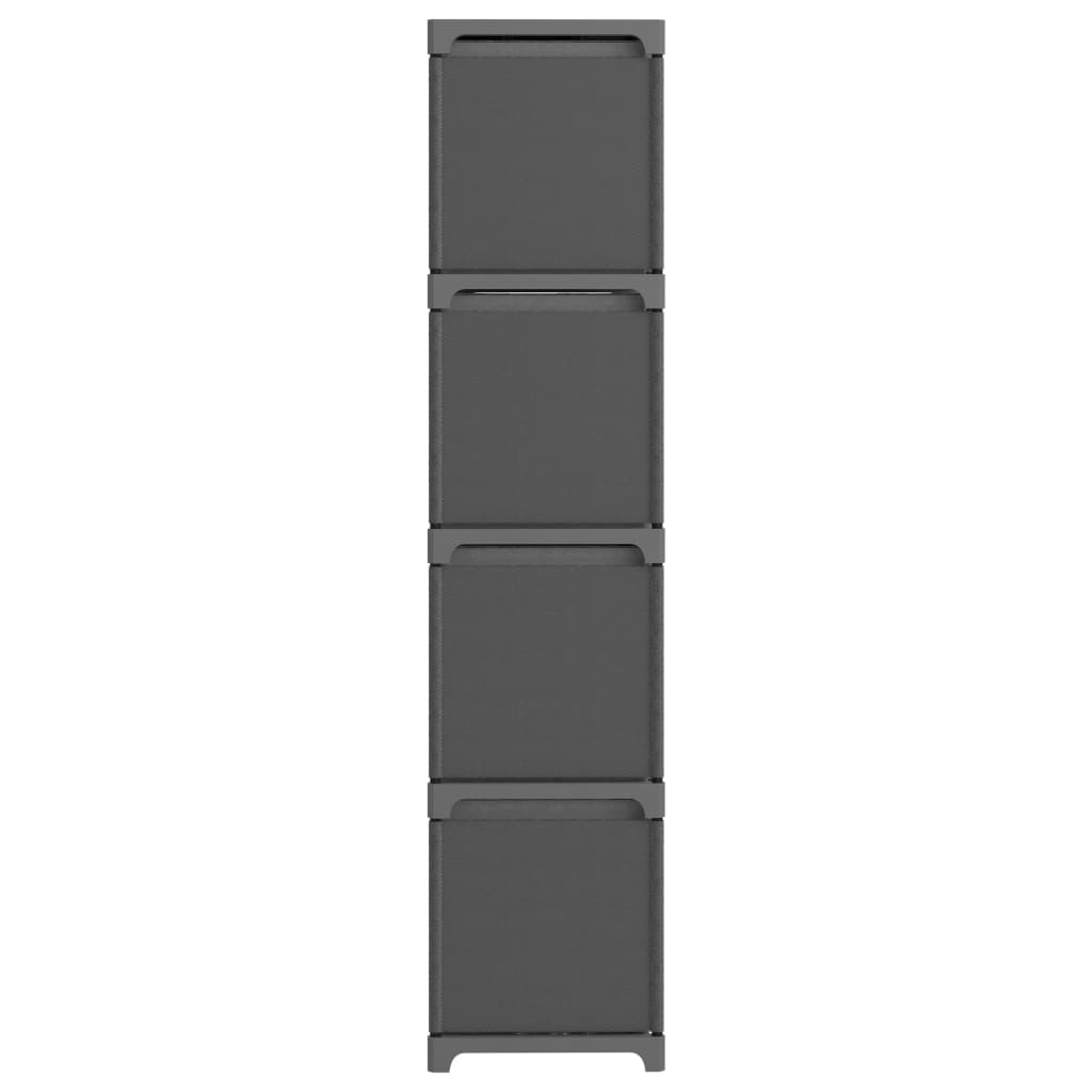 Kast Met 2 Vakken 03X30X4 Cm Stof Grijs 12-vaks Met boxen