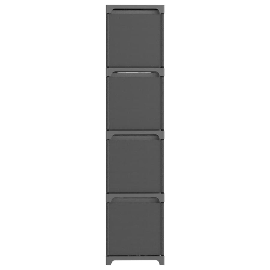 Kast Met 2 Vakken 03X30X4 Cm Stof Grijs 12-vaks Met boxen