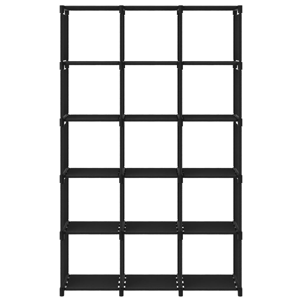 Kast Met 5 Vakken 03X30X75,5 Cm Stof Zwart 15-vaks Zonder boxen