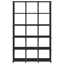 Kast Met 5 Vakken 03X30X75,5 Cm Stof Zwart 15-vaks Zonder boxen