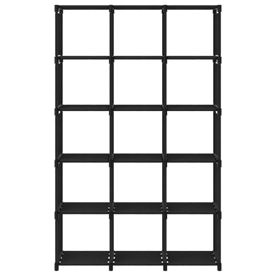Kast Met 5 Vakken 03X30X75,5 Cm Stof Zwart 15-vaks Zonder boxen