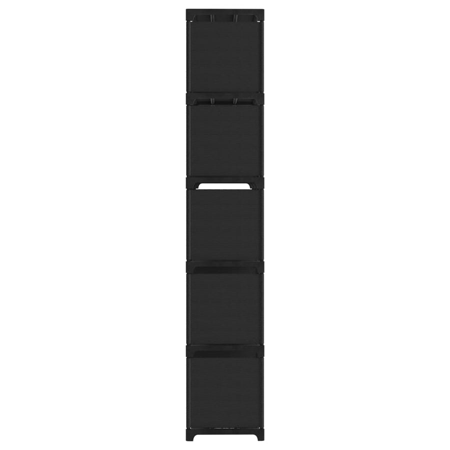 Kast Met 5 Vakken 03X30X75,5 Cm Stof Zwart 15-vaks Zonder boxen
