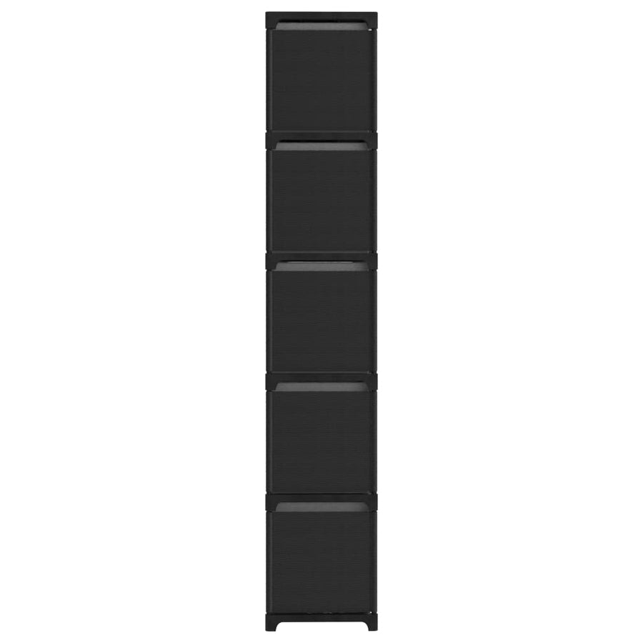 Kast Met 5 Vakken 03X30X75,5 Cm Stof Zwart 15-vaks Met boxen