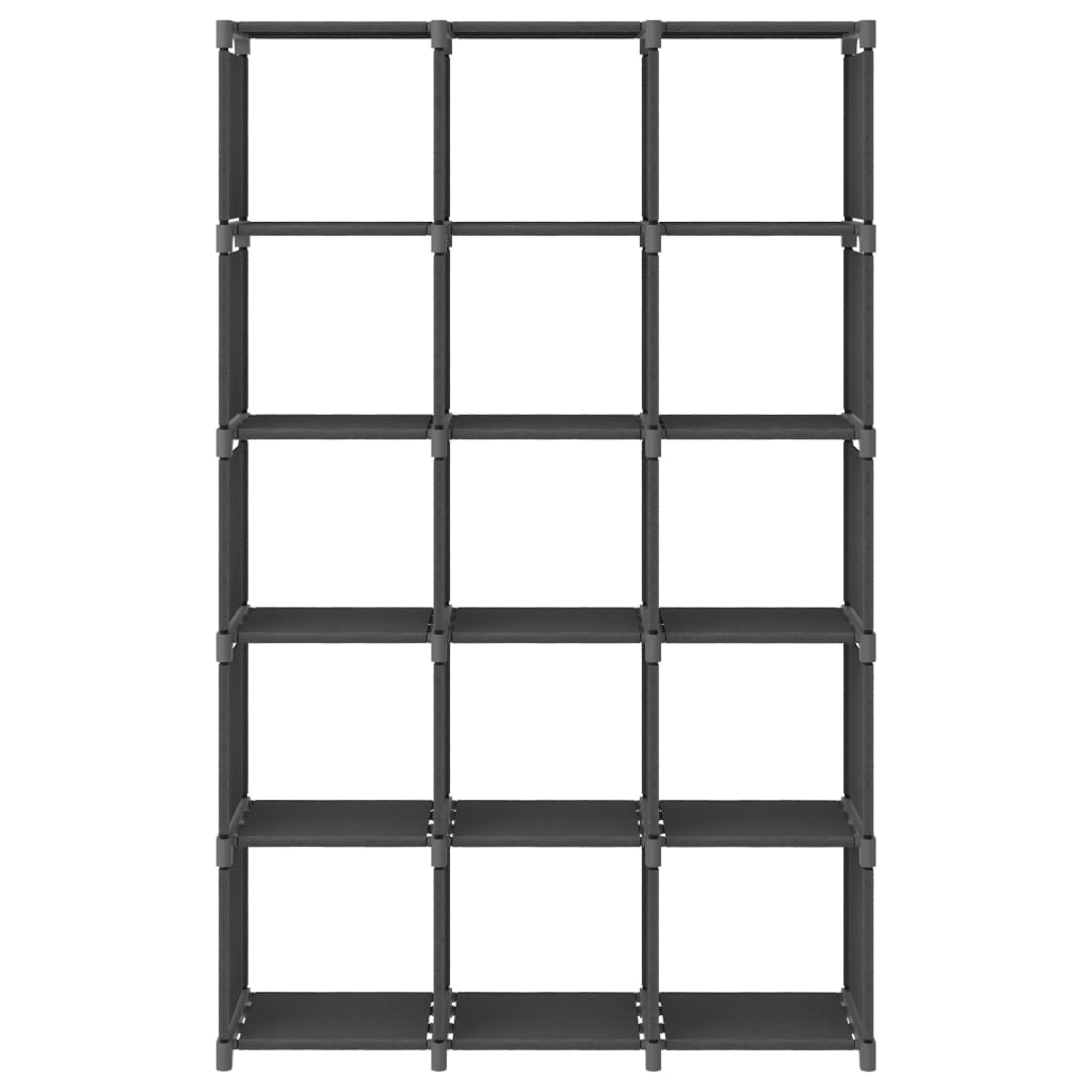 Kast met 15 vakken 103x30x175,5 cm stof grijs 15-vaks Grijs