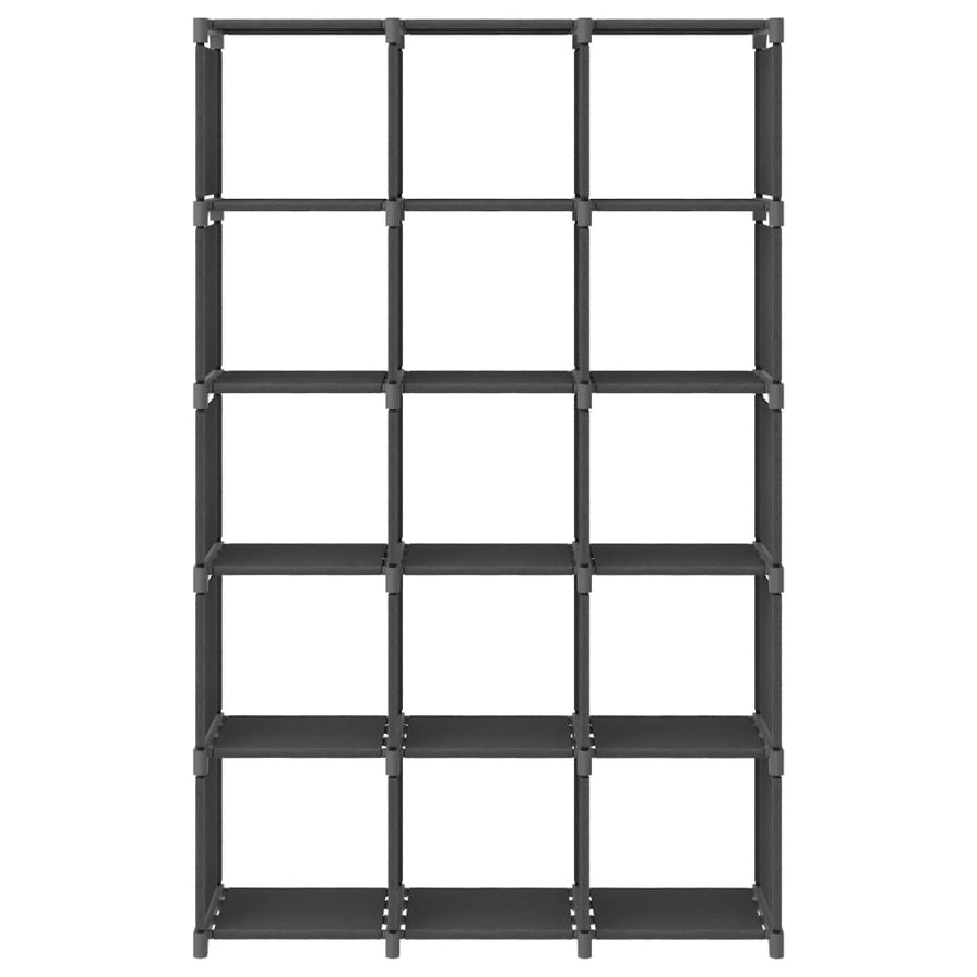 Kast met 15 vakken 103x30x175,5 cm stof grijs 15-vaks Grijs