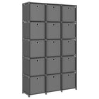 Vakkenkast 15 vakken met boxen 103x30x175,5 cm grijs