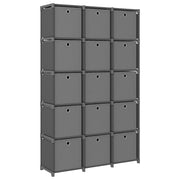 Vakkenkast 15 vakken met boxen 103x30x175,5 cm grijs