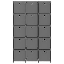 Kast Met 15 Vakken Met Boxen 103X30X175,5 Cm Stof Grijs 15-vaks