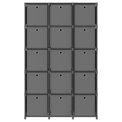 Kast Met 15 Vakken Met Boxen 103X30X175,5 Cm Stof Grijs 15-vaks