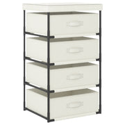 Storage rack with 4 fabric baskets steel cream