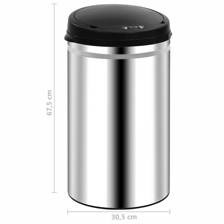 Prullenbak met automatische sensor 40 L roestvrij staal 40 l Zilver