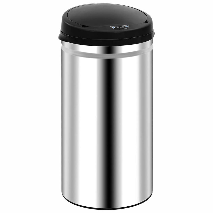 Prullenbak met automatische sensor 50 L roestvrij staal 50 l Zilver