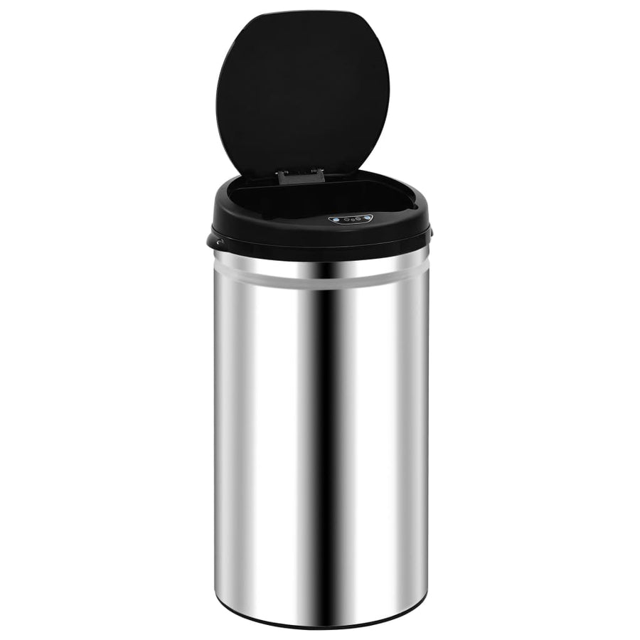 Prullenbak met automatische sensor 50 L roestvrij staal 50 l Zilver