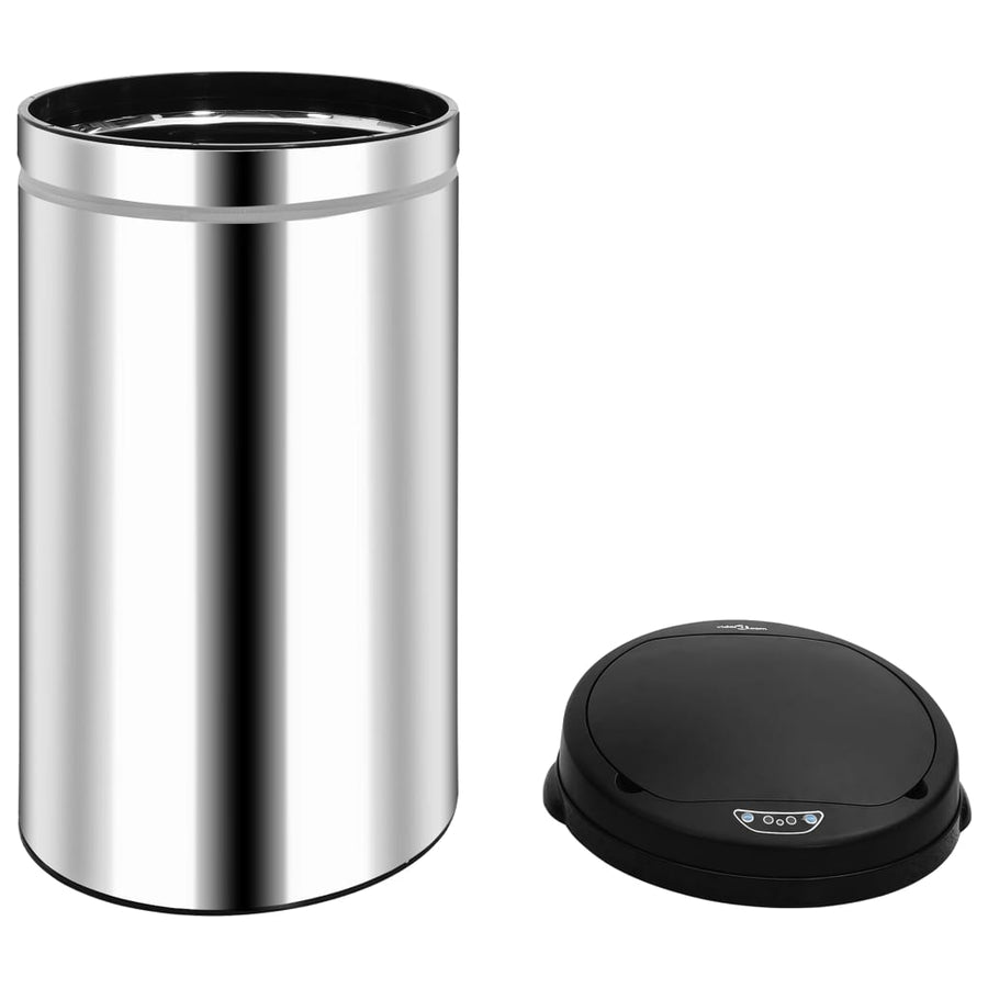 Prullenbak met automatische sensor 50 L roestvrij staal 50 l Zilver