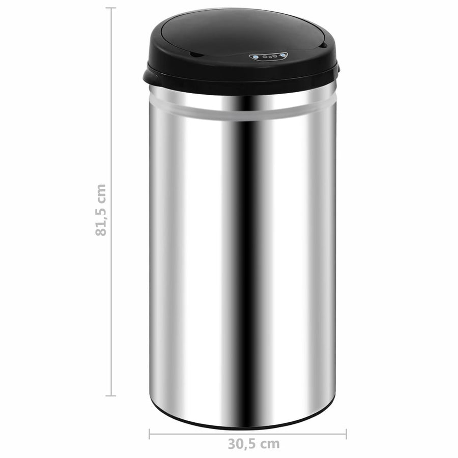 Prullenbak met automatische sensor 50 L roestvrij staal 50 l Zilver