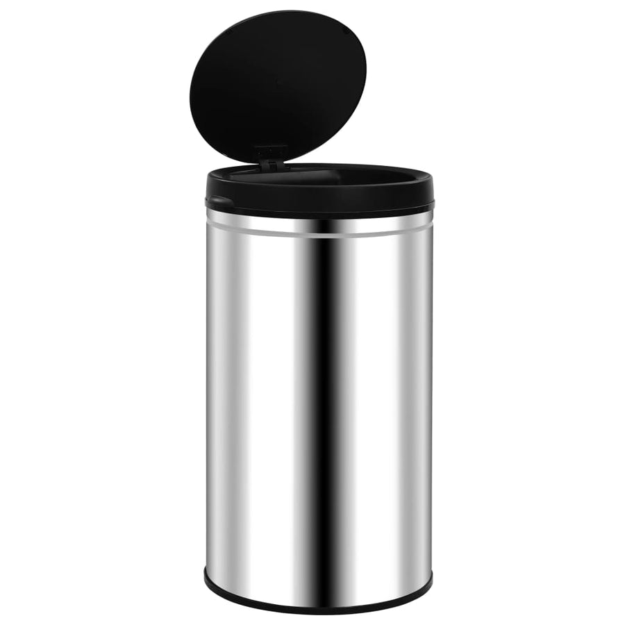 Prullenbak met automatische sensor 60 L roestvrij staal 60 l Zilver