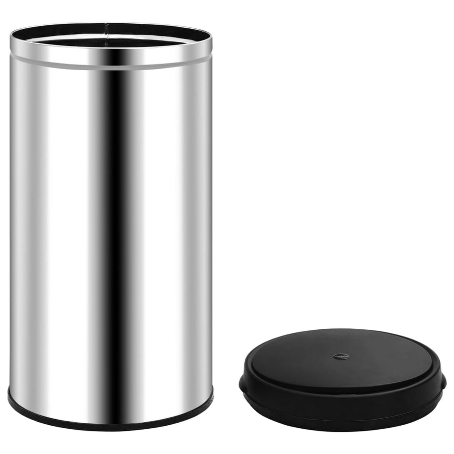Prullenbak met automatische sensor 60 L roestvrij staal 60 l Zilver