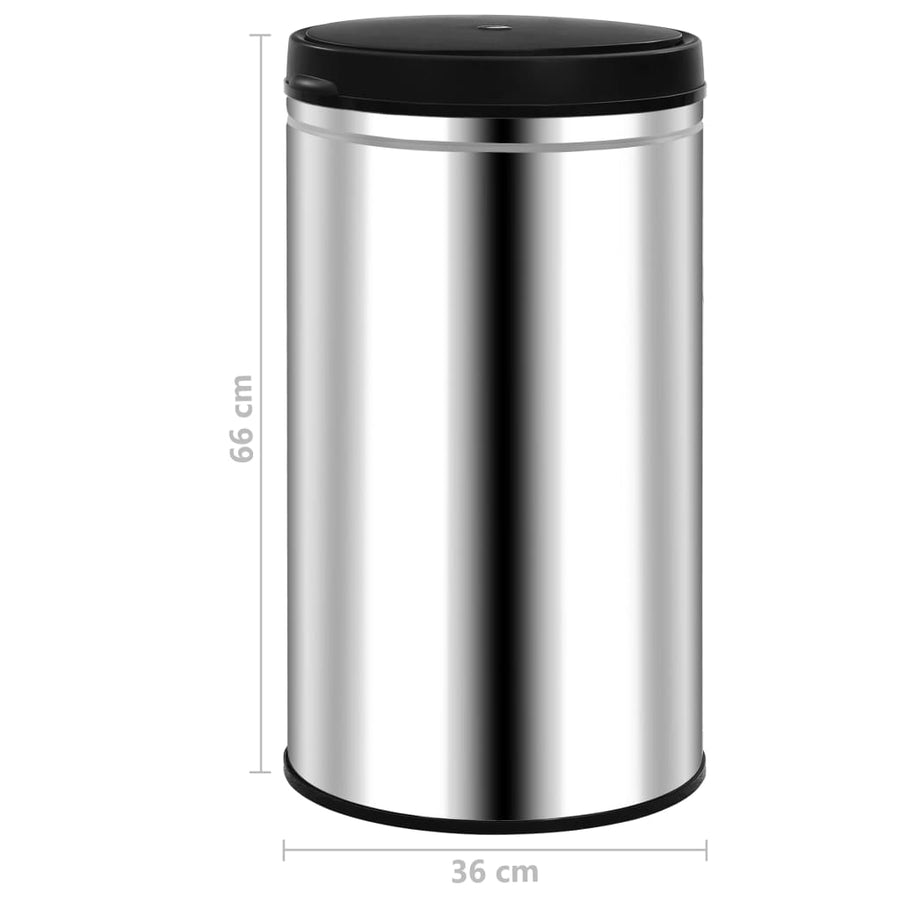 Prullenbak met automatische sensor 60 L roestvrij staal 60 l Zilver