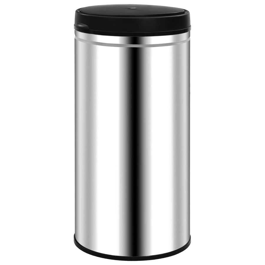 Prullenbak met automatische sensor 70 L roestvrij staal 70 l Zilver