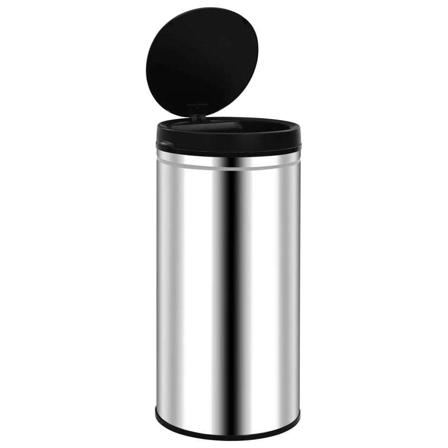 Prullenbak met automatische sensor 70 L roestvrij staal 70 l Zilver