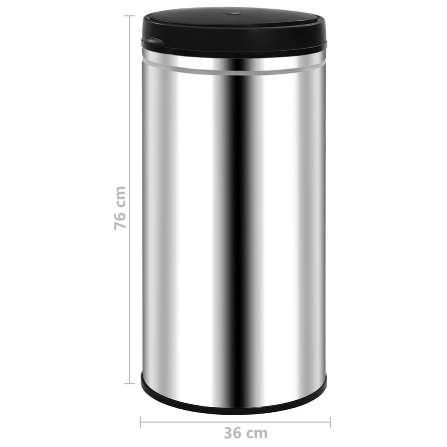 Prullenbak met automatische sensor 70 L roestvrij staal 70 l Zilver