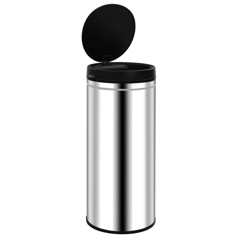 Prullenbak met automatische sensor 80 L roestvrij staal 80 l Zilver