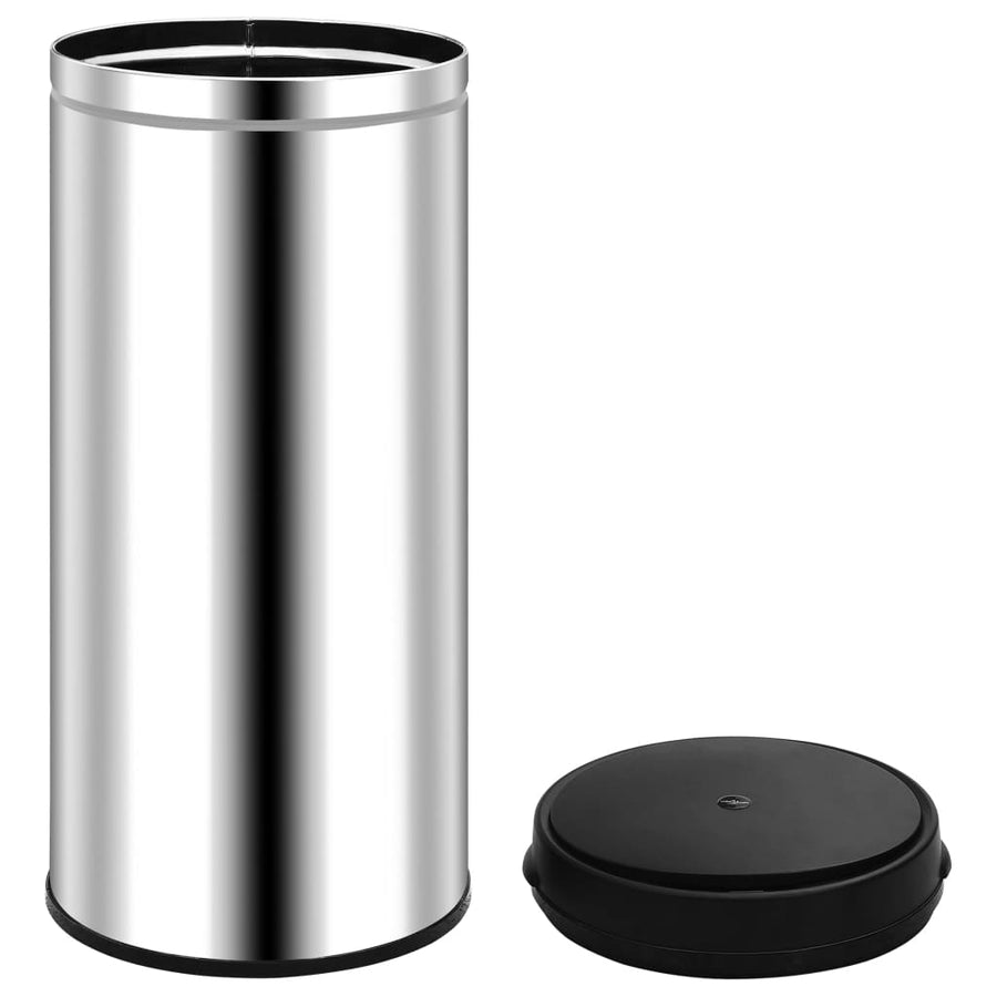 Prullenbak met automatische sensor 80 L roestvrij staal 80 l Zilver