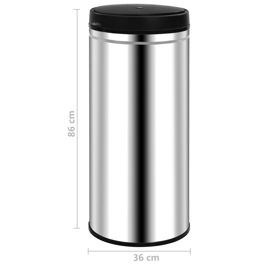 Prullenbak met automatische sensor 80 L roestvrij staal 80 l Zilver