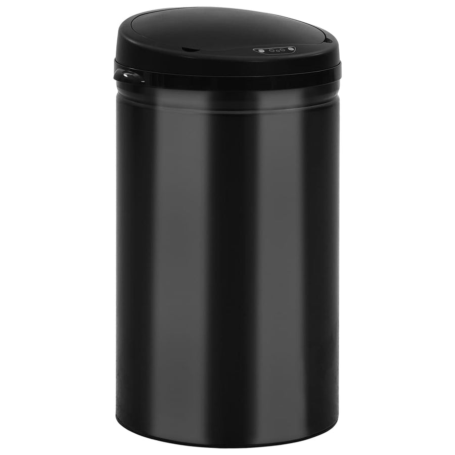 Prullenbak met automatische sensor 40 L koolstofstaal zwart 40 l Zwart