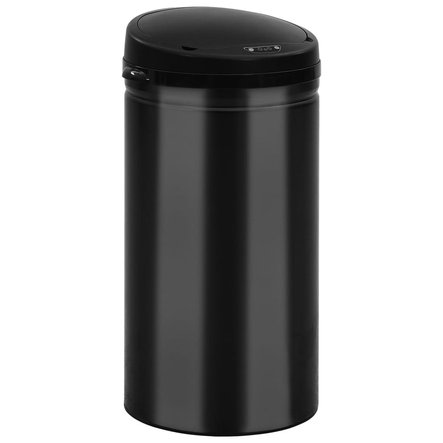 Prullenbak met automatische sensor 50 L koolstofstaal zwart 50 l Zwart