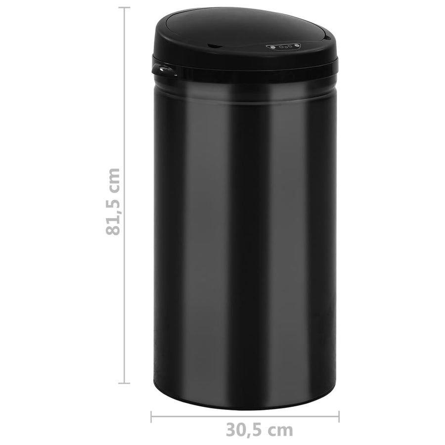 Prullenbak met automatische sensor 50 L koolstofstaal zwart 50 l Zwart
