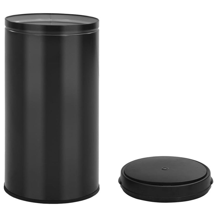 Prullenbak met automatische sensor 60 L koolstofstaal zwart 60 l Zwart