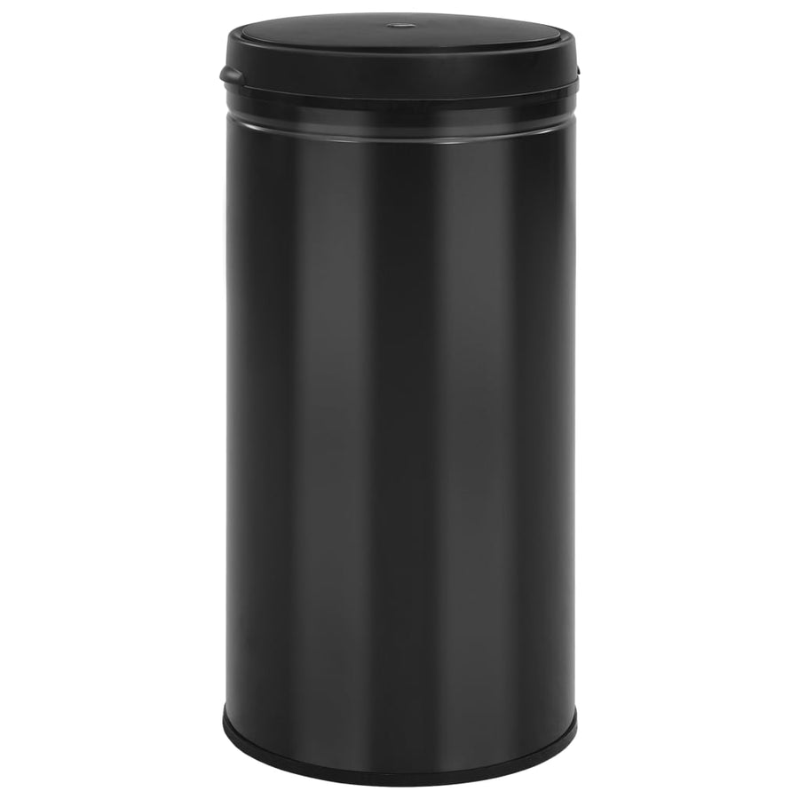 Prullenbak met automatische sensor 70 L koolstofstaal zwart 70 l Zwart
