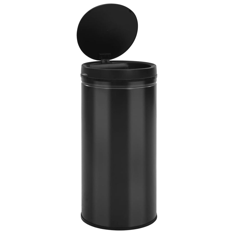 Prullenbak met automatische sensor 70 L koolstofstaal zwart 70 l Zwart