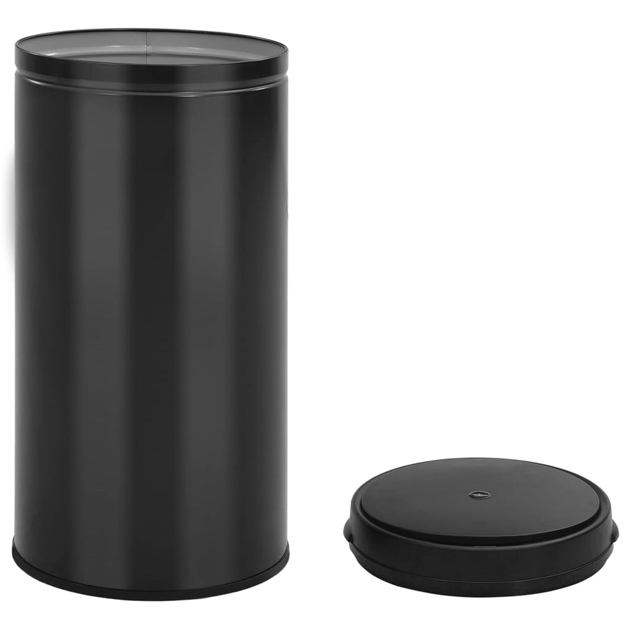 Prullenbak met automatische sensor 70 L koolstofstaal zwart 70 l Zwart