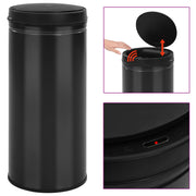 Prullenbak sensor 80L koolstofstaal zwart