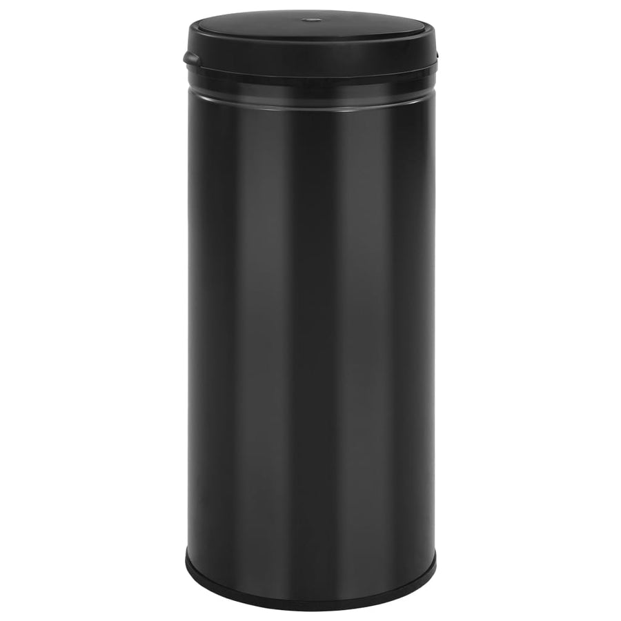 Prullenbak met automatische sensor 80 L koolstofstaal zwart 80 l Zwart