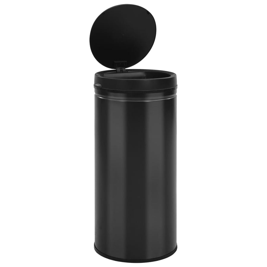 Prullenbak met automatische sensor 80 L koolstofstaal zwart 80 l Zwart