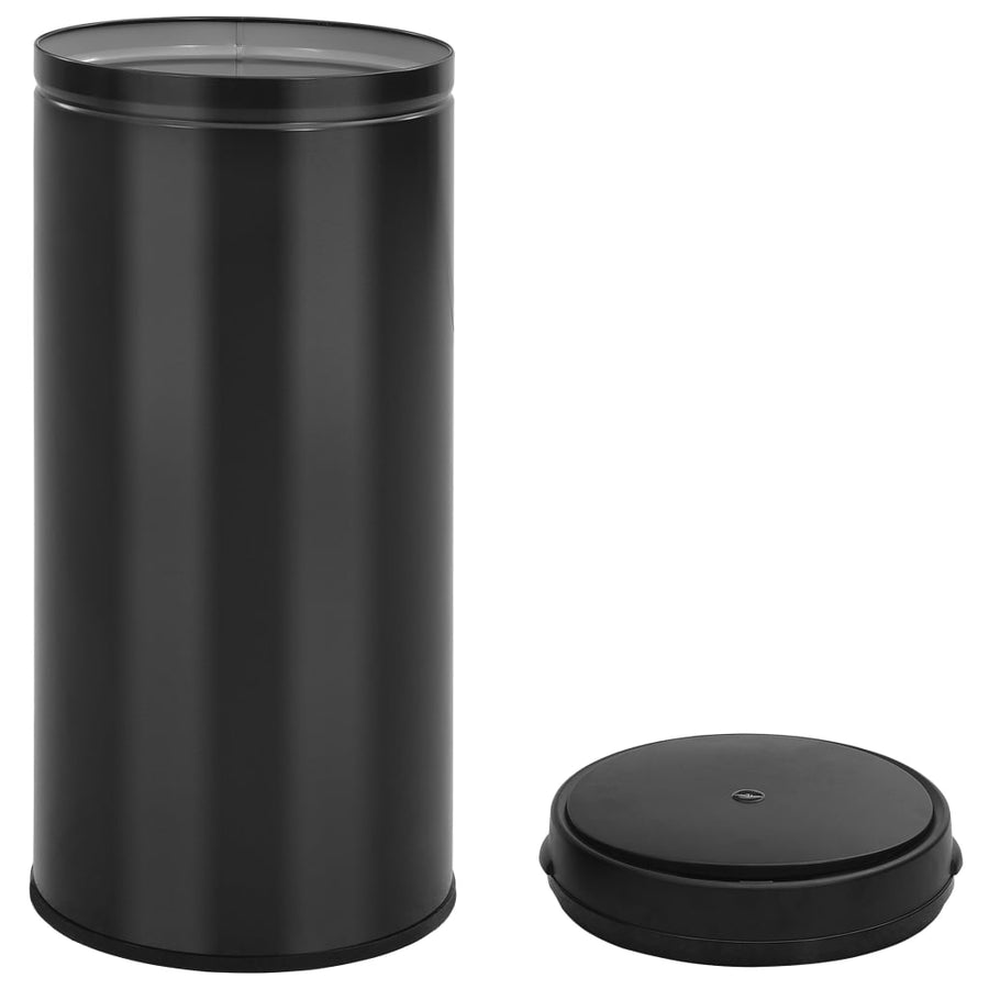 Prullenbak met automatische sensor 80 L koolstofstaal zwart 80 l Zwart