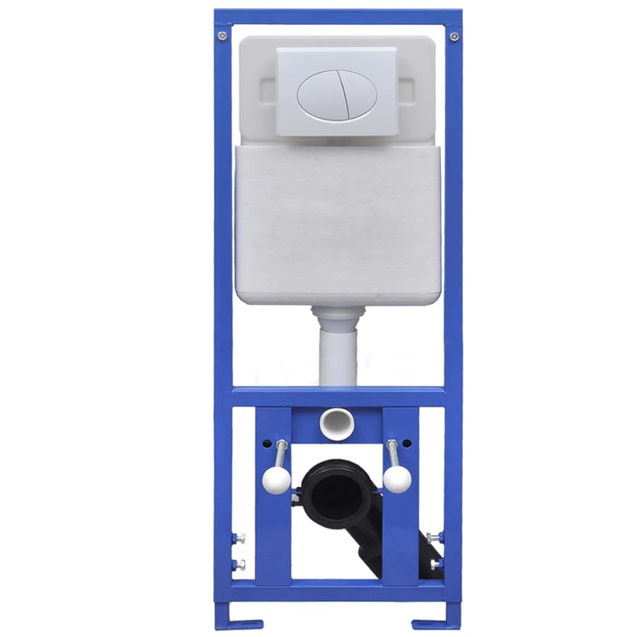 Hangend toilet randloos met verborgen stortbak keramiek wit Wit