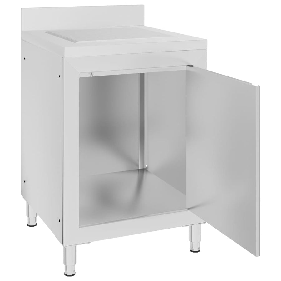 Keukenkast Met Afdruipplaat Commercieel Roestvrij Staal 60 x 60 x 96 cm (afdruipplaat)