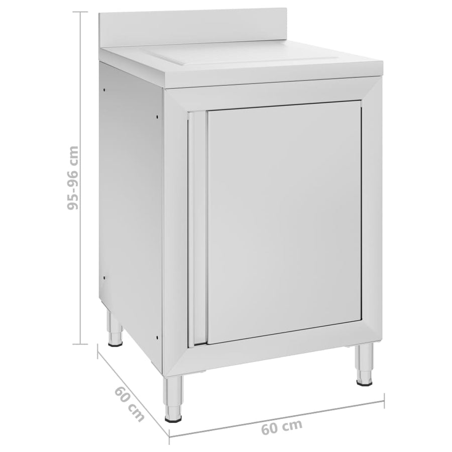 Keukenkast Met Afdruipplaat Commercieel Roestvrij Staal 60 x 60 x 96 cm (afdruipplaat)