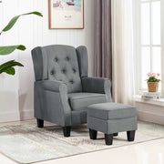 Fauteuil met voetenbank lichtgrijs 68x78x94 cm