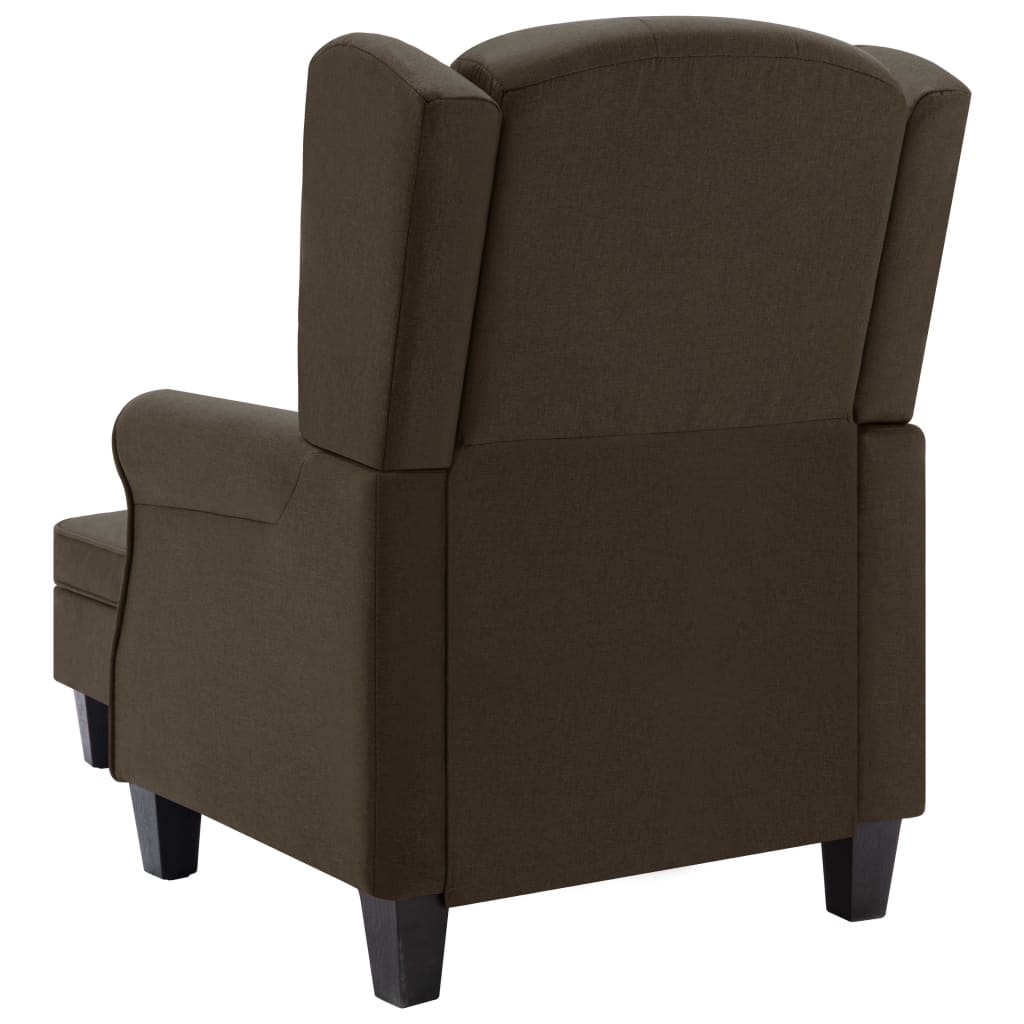 Fauteuil Met Voetenbankje Stof Bruin