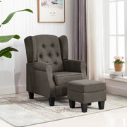Fauteuil met voetenbank stof taupe 68x78x94 cm