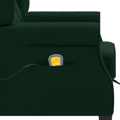 Massagestoel met voetenbankje stof donkergroen