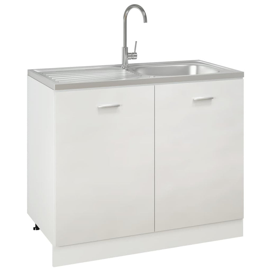 Gootsteen Met Afvoerset 1000X500X155 Mm Roestvrij Staal Zilver