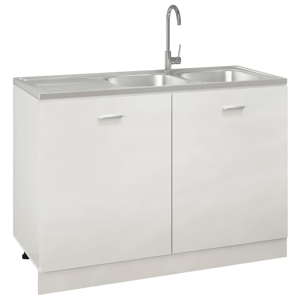 Gootsteen Dubbele Bakken Roestvrij Staal Zilver 1200 x 500 x 155 mm