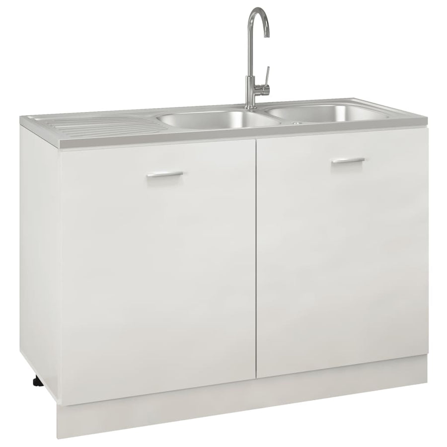 Gootsteen Dubbele Bakken Roestvrij Staal Zilver 1200 x 500 x 155 mm